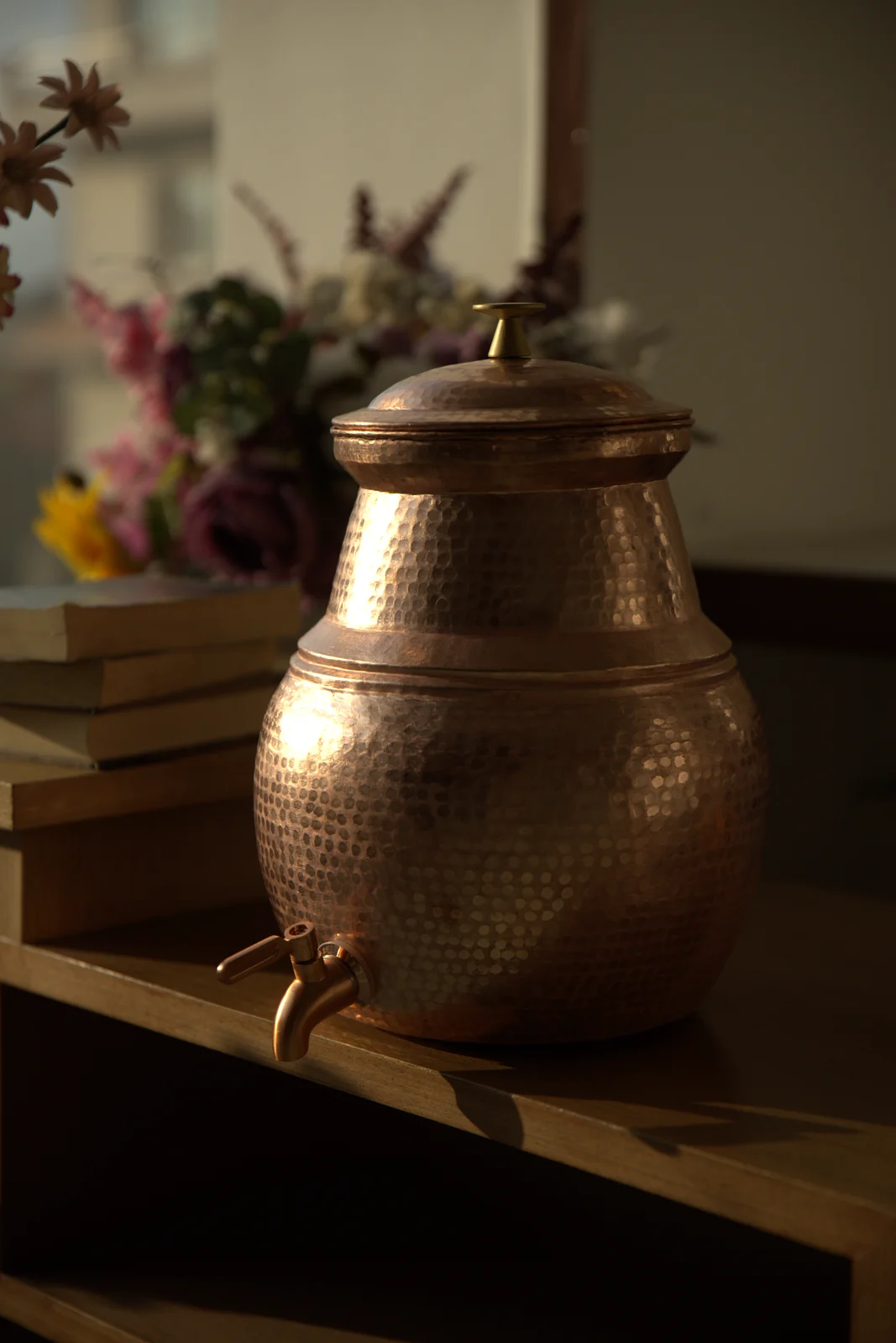 Tamakala copper water dispenser, full view
